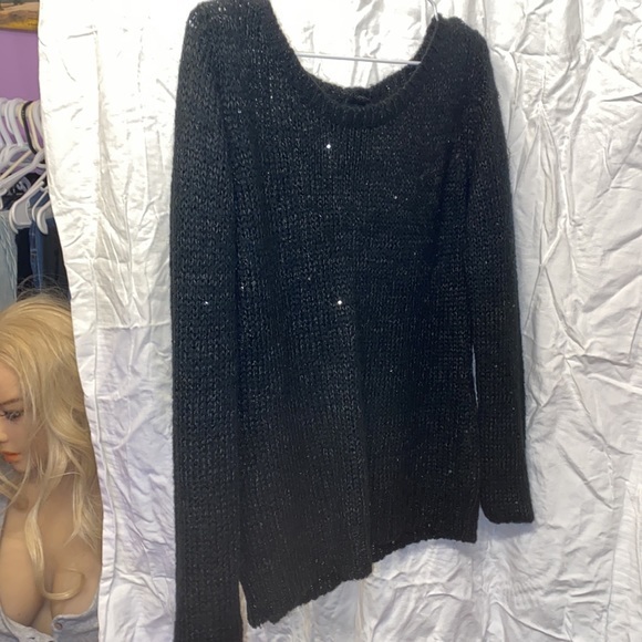 Ladies Alfred sung PURE black sweater sparkles size S - Picture 5 of 6